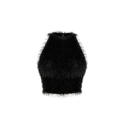Black fur tank top